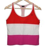 Nike Womens Dri-Fit White Pink Red Racerback Athletic Tank Top Size Medium M Photo 0