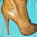 Charles David Charles by  tan faux animal print knee high side zip boots Photo 4