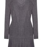 Cushnie et Ochs  gray cashmere blend v-neck pleated skirt sweater dress sz S NWT Photo 0