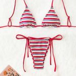SheIn Bikini Set Blue White Red Photo 2