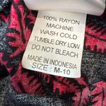 Hula Bay Black Botanical Print Short Sleeve Shift Dress Hawaiian R2 Size M Photo 2