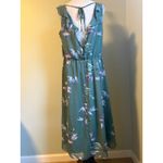 Floral Ruffle Midi Dress XL flowy boho whimsi fairy resortwear Y2K sage vacation Green Photo 3