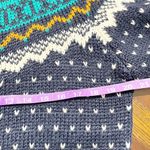 Jantzen Vintage IVY Hand Knit Women's Sweater Cardigan Size Small Navy Blue Fair Isle Photo 4