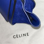 CELINE Authentic Leather/Calfskin Suede Trapeze Indigo Shoulder/Top Hand… Photo 4