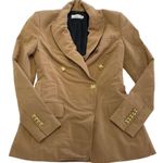 ALC Frank A.L.C Blazer Women 0 Brown Tan Sedgwick Double Breasted Jacket Suede Gold Button Photo 1