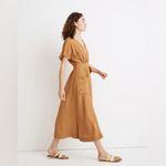 Madewell Madwell Linen-Blend Dolman-Sleeve Tie-Waist Midi Dress, Size 8 Photo 1