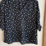 Madewell  Silk Cinch-Sleeve Top in Baby's Breath True Black Photo 5