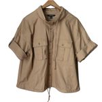 Ralph Lauren  tan cuff sleeve button front shirt layer safari jacket size 18W Photo 2