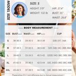 AI'MAGE High Neck Ribbed Two Pieces Bikini Swimsuit Pink Print Women’s Medium White Photo 3