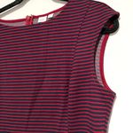 Gap Navy Blue Maroon Red Striped Stretchy Dress Photo 4