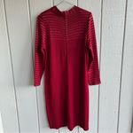St. John Evening Santana Knit Long Dress Red Metallic Sequin Stripe Size 12 Photo 4