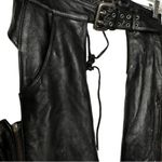 Harley Davidson Thick Black Leather Riding‎ Chaps Photo 4
