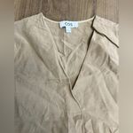 COS Linen Blend Long Sleeve Blouse Beige Brown Top Resortwear Beach Coastal Photo 2