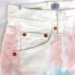 Levi's New  Pastel Tie Dye Denim Raw Hem Jean Skirt White Multicolor Photo 9