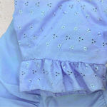 Boohoo  Lilac Embroidered Ruffle Tiered Babydoll Mini Dress Sz 12 Photo 8