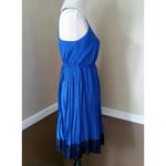 YA Los Angeles Blue Pleated Lace Trim Racerback ModCloth Dress by  Photo 3