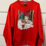 Vintage Christmas Snowman & Teddy Crewneck Sweatshirt Size L Photo 1
