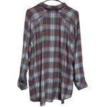 Urban Outfitters Brendan Pink Blue Drapey Flannel Button Down Shirt NWOT Small Photo 4