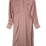 ZARA  Satin Effect Floral Print Button Front Shirt Dress Long Sleeve Duster Small Photo 0