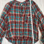 Pilcro Anthropologie Plaid Long Sleeve Buttondown Shirt in Coral Photo 8
