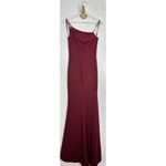 La Femme  One-Shoulder Jersey Gown in Burgundy Size US 4 Photo 5