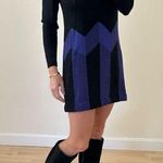 St. John Vintage by Marie Gray Black/Purple Knit Long Sleeve Dress Photo 14