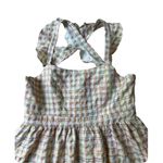 Lili Sidonio Cottagecore Babydoll Dress Pastel Plaid Flutter Sleeve‎ Size Large Pink Photo 4