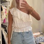 American Eagle One Shoulder White Top Photo 0