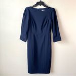Eliza J  Pleated Sleeve Sheath Dress Navy Blue 2 Photo 1