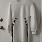 ASOS  White/Black Mini Dress with Lace Up Corset Detail and Balloon Sleeves 6 Photo 2