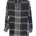 Ellen Tracy  Vintage Linen Tunic Top Black White Striped Long Sleeve Size‎ P Photo 0