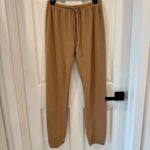 NWT Jac Parker Lazy Day Lux Lounge Pants Natural Ribbed Knit Sweatpants Tan Photo 2
