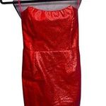 Meshki  Strapless Red Sparkle Mini Dress Size Size XS NWT Photo 0