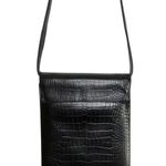 Ralph Lauren Vintage Black Embossed Crocodile Leather Crossbody Bag Retro Glam Photo 4