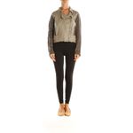 Eileen Fisher Womens Jacket Medium Petite $178 Waxed 100% Organic Linen Moto Photo 3