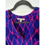 Hawthorn Blouse 1X Blue Pink Rope Diamond Print Sleeveless V Neck Top Photo 7