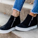 Micro Suede Hidden Wedge Sneaker Black Size 6 Photo 1