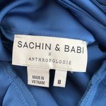 Anthropologie  Sachin & Babi Ruffled Maxi Dress V-Neck Flutter Sleeves Blue 8 Photo 6