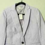 J.Crew NEW  Herringbone One-Button Blazer Purple Size 2 XS Linen Blend Preppy Photo 5