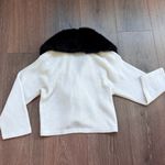 Vintage 70'S JEFFLINKS Acrylic Faux Fur Collar Knit Cardigan Made in USA‎ Large Photo 1