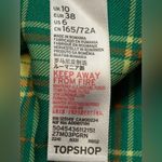 Topshop Green Pleated Skirt with Black Accent Buttons - Size 6 Photo 3