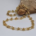 18K Plated Gold Knot Chain chunky Necklace SET Stainless Steel womens jewelry Photo 5