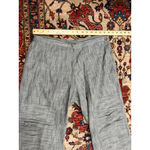 Tulip 100% Cotton Wide Leg Pants Gray Textured Art Wear Pockets Women’s Size S Photo 3