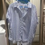Boutique  white blouse with blue stripes Photo 0