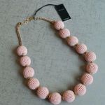BaubleBar BLUSH PINK GLASS BAUBLE SEED BEADS GOLDTONE CHUNKY STATEMENT NECKLACE Photo 6