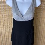 Enfocus Studio En Focus Studio | Silver Metallic Shimmer Black Bodycon Cocktail Dress Photo 1