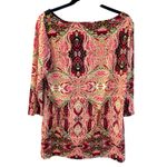 East 5th Large Multicolor Paisley Print Top 3/4 Sleeve Stretch Blouse Photo 1