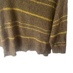Aerie Womens Size Large Wool Mohair Blend Chunky Soft Knit Brown Striped Sweater Photo 2