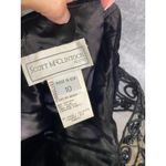 Vintage Scott McClintock Black Velvet Cocktail Dress Beaded Mesh Holiday Party M Size 10 Photo 4