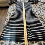 ZARA  Navy & White Striped Stretch Knit Puff Sleeve Fit & Flare Mini Dress Size M Photo 10